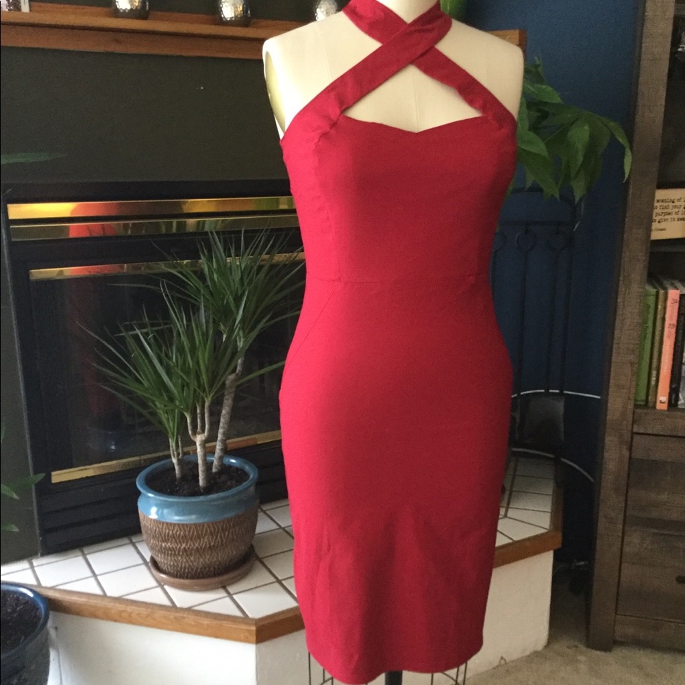 Unique Vintage NWT Red Wiggle Cocktail Dress XL